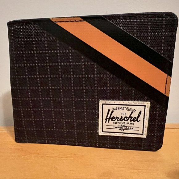 NWOT HERSCHEL SUPPLY Roy Wallet - Black Grid/Orange HERSCHEL SUPPLY - - Picture 4 of 4